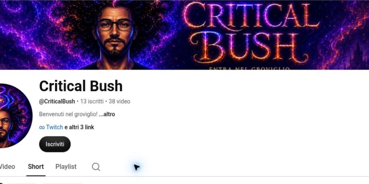 Anteprima della pagina Shorts del canale YouTube Critical Bush