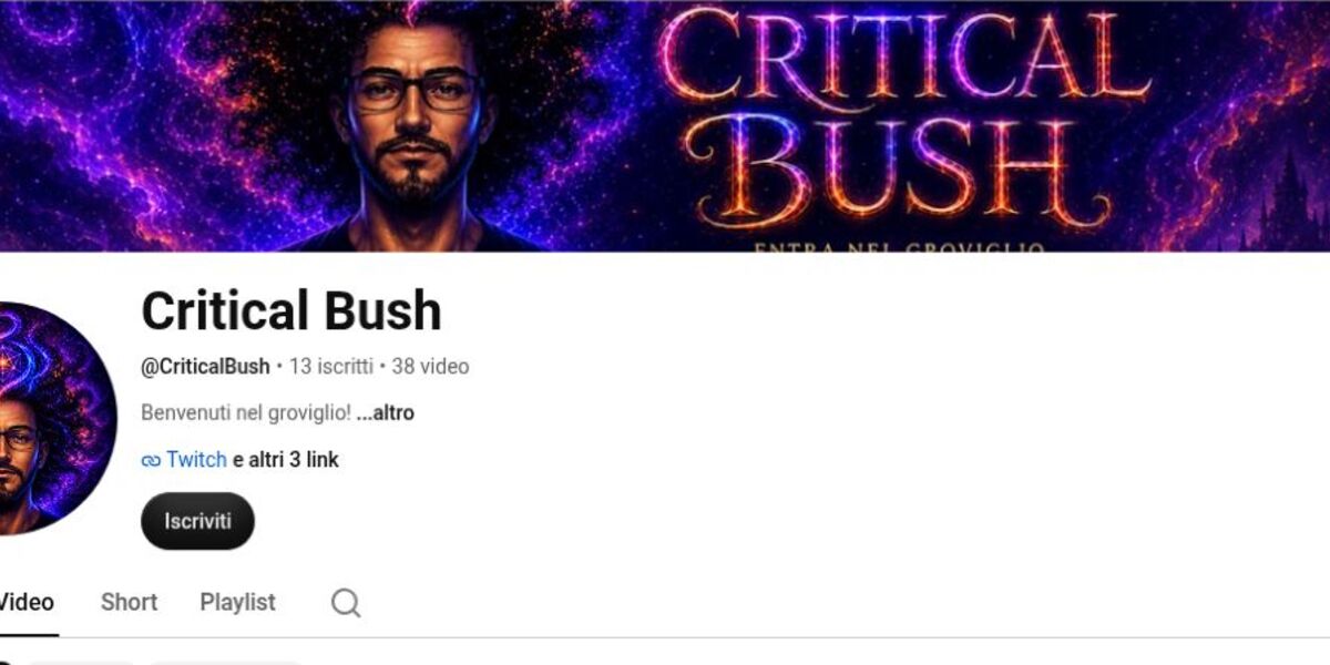 Anteprima della pagina Video del canale YouTube Critical Bush